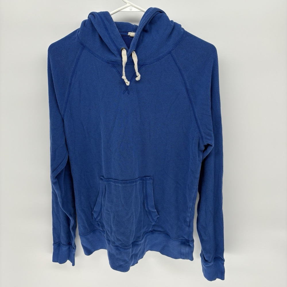 J Crew Blue Soft Pullover Hoodie Crew‎ Neck Stretch Women Large